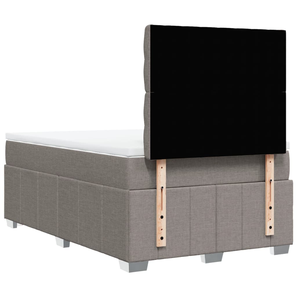 Cama boxspring c/ colchão 120x190cm tecido castanho-acinzentado