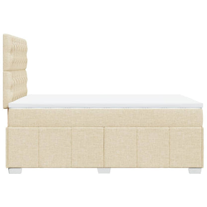 Cama boxspring com colchão 120x190 cm tecido cor creme