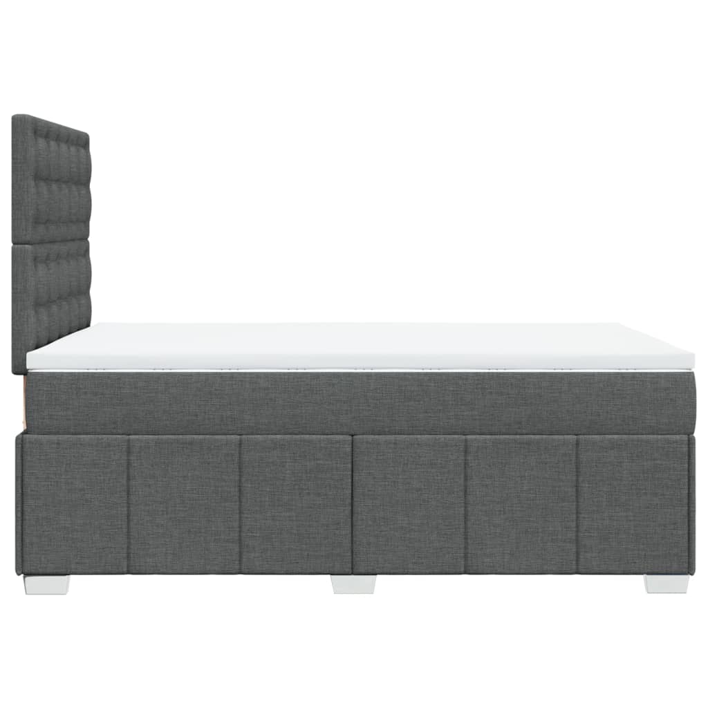 Cama boxspring com colchão 120x190 cm tecido cinzento-escuro