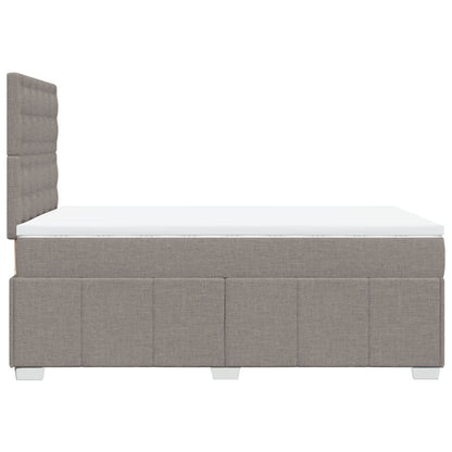 Cama boxspring c/ colchão 120x190cm tecido castanho-acinzentado