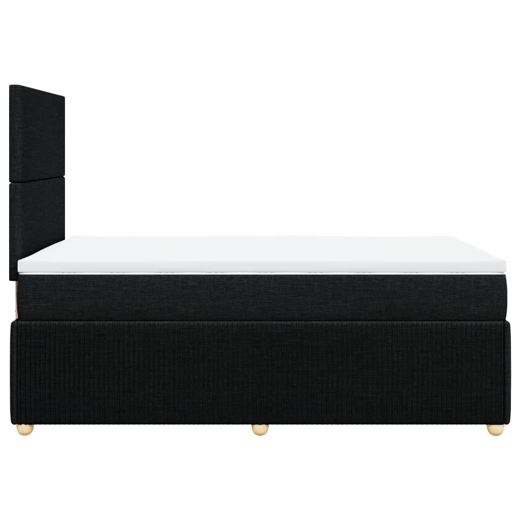 Cama boxspring com colchão 120x190 cm tecido preto