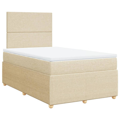 Cama boxspring com colchão 120x190 cm tecido cor creme