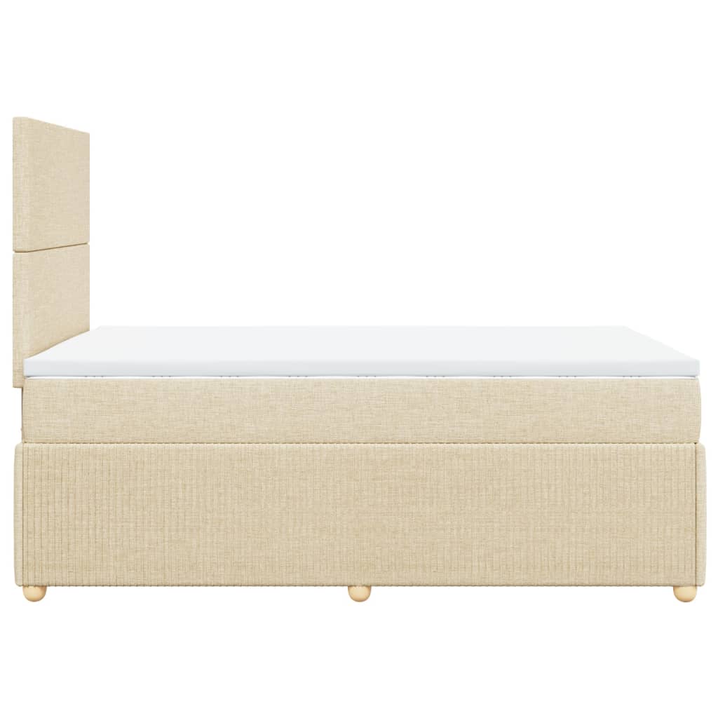 Cama boxspring com colchão 120x190 cm tecido cor creme