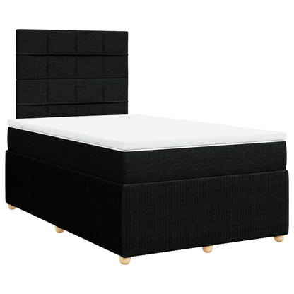 Cama boxspring com colchão 120x190 cm tecido preto