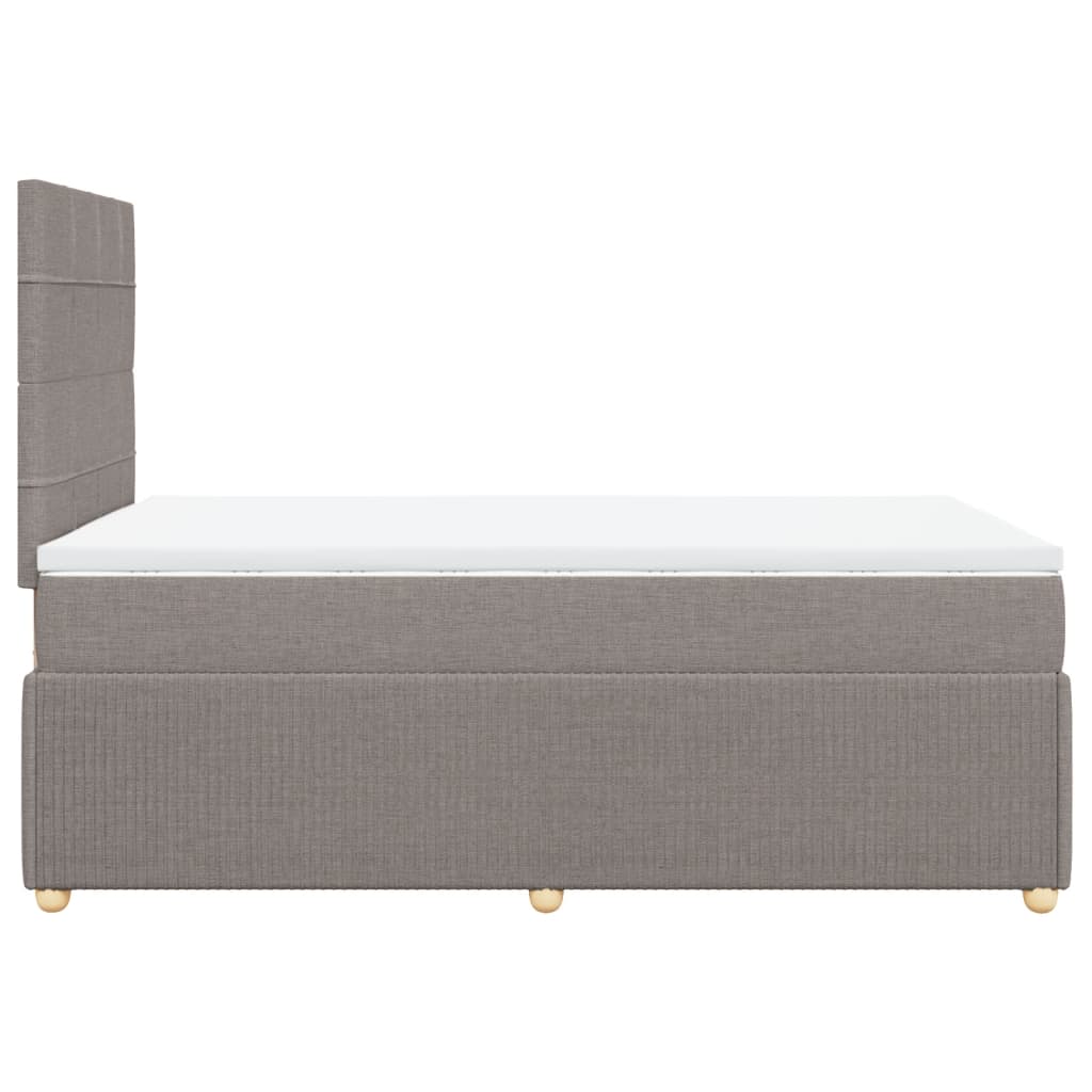 Cama boxspring c/ colchão 120x190cm tecido castanho-acinzentado