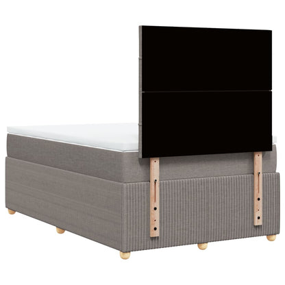 Cama boxspring c/ colchão 120x190cm tecido castanho-acinzentado