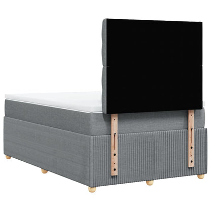 Cama boxspring com colchão 120x190 cm tecido cinzento-claro