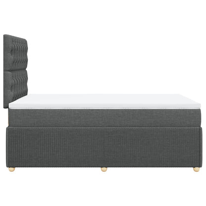 Cama boxspring com colchão 120x190 cm tecido cinzento-escuro