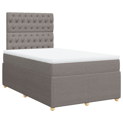 Cama boxspring c/ colchão 120x190cm tecido castanho-acinzentado