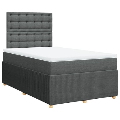 Cama boxspring com colchão 120x190 cm tecido cinzento-escuro