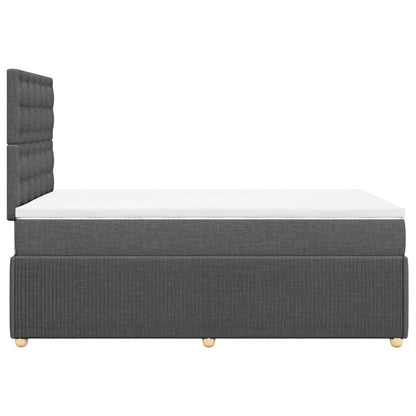 Cama boxspring com colchão 120x190 cm tecido cinzento-escuro