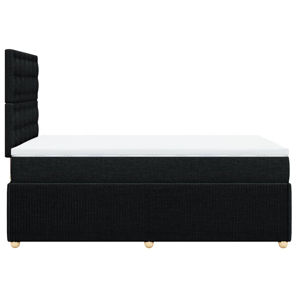 Cama boxspring com colchão 120x190 cm tecido preto