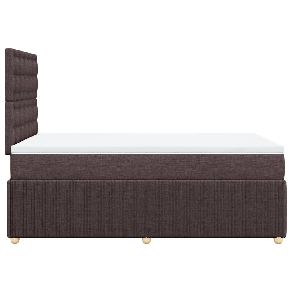 Cama boxspring com colchão 120x190 cm tecido castanho-escuro