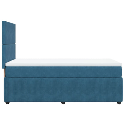 Cama boxspring com colchão 90x190 cm veludo azul