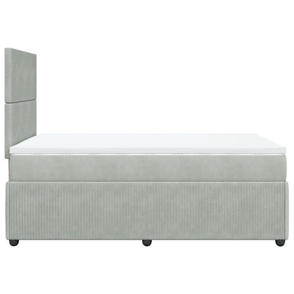 Cama boxspring com colchão 120x190 cm veludo cinzento-claro