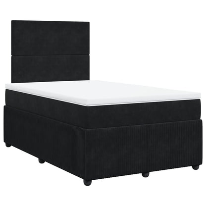 Cama boxspring com colchão 120x190 cm veludo preto