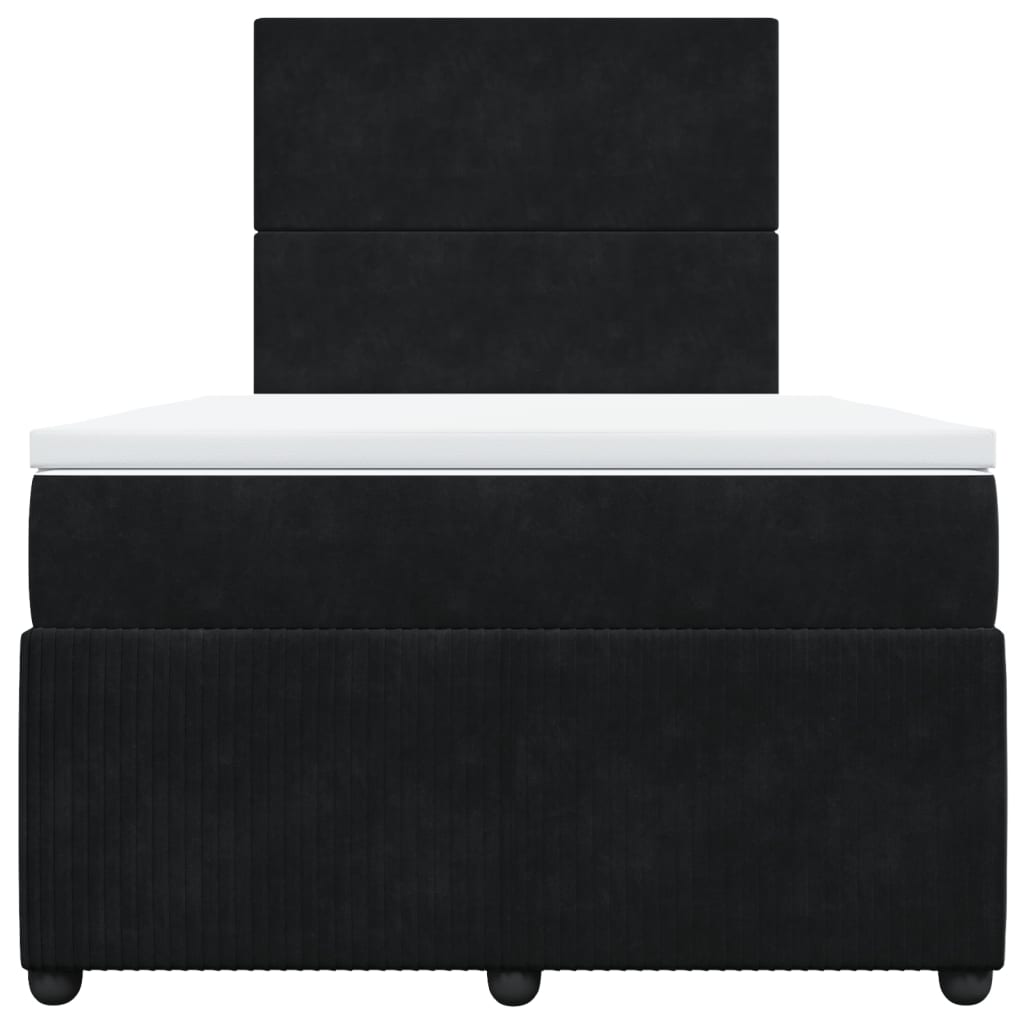 Cama boxspring com colchão 120x190 cm veludo preto