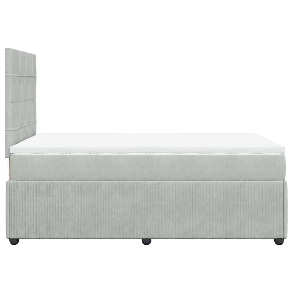 Cama boxspring com colchão 120x190 cm veludo cinzento-claro