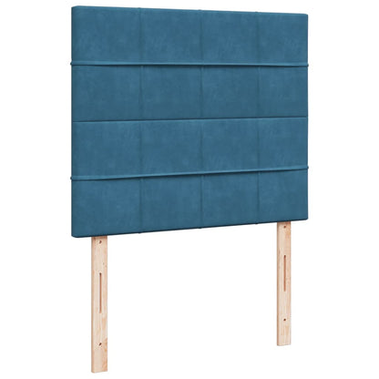 Cama boxspring com colchão 120x190 cm veludo azul