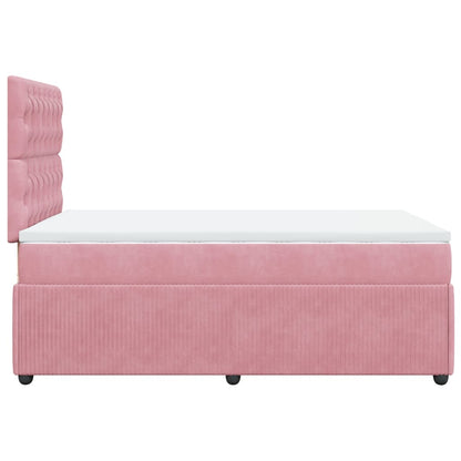 Cama boxspring com colchão 120x190 cm veludo rosa