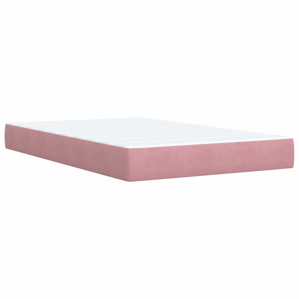 Cama boxspring com colchão 120x200 cm veludo rosa