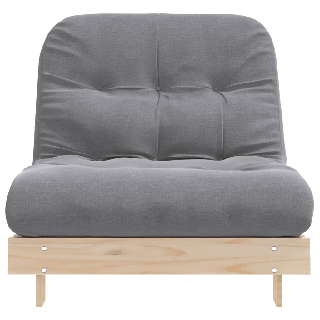 Sofá-cama futon com colchão 80x206x11 cm madeira pinho maciça