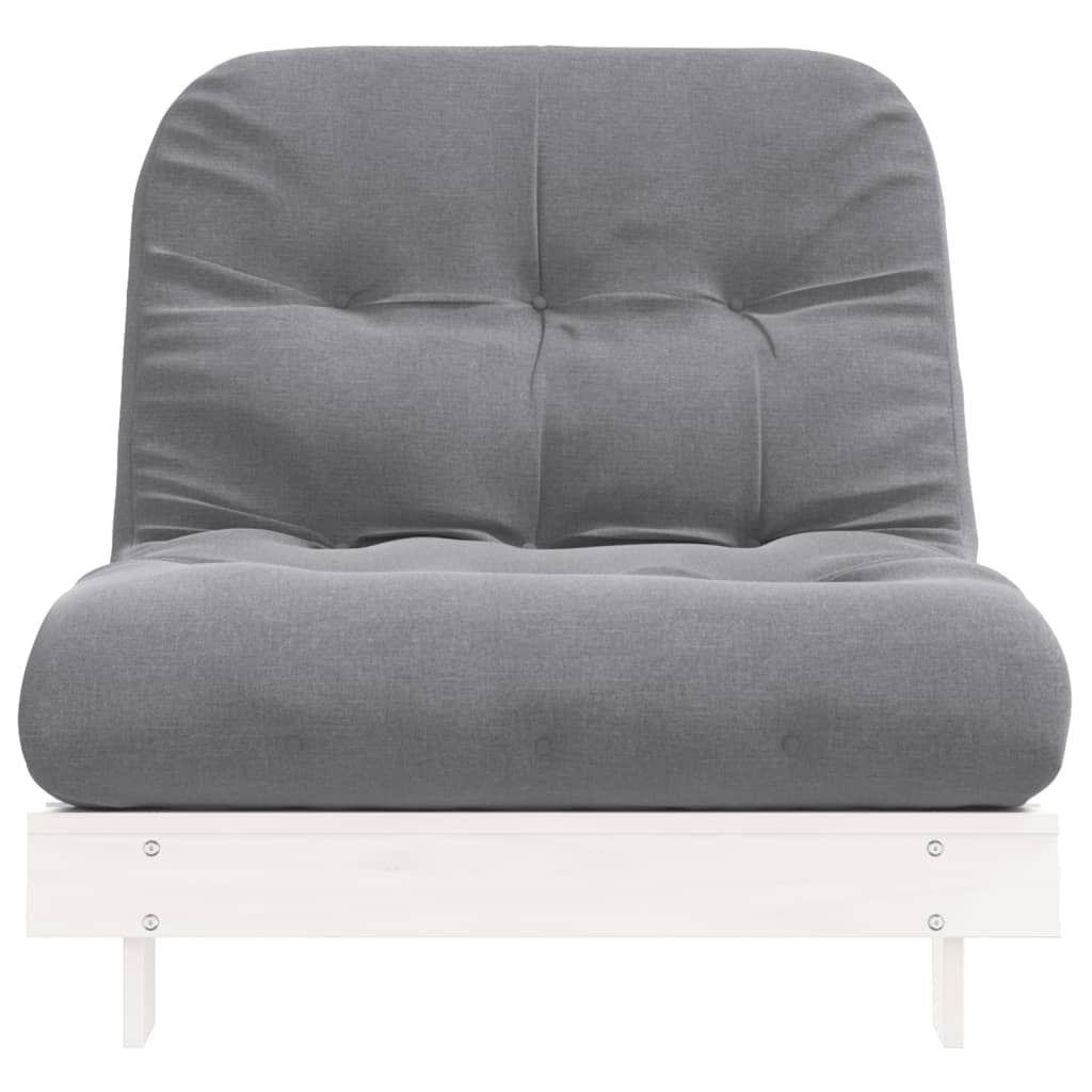 Sofá-cama futon com colchão 80x206x11 cm pinho maciço branco