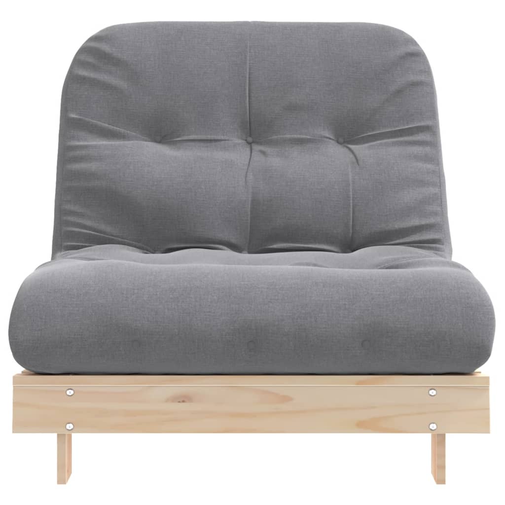 Sofá-cama futon com colchão 90x206x11 cm madeira pinho maciça