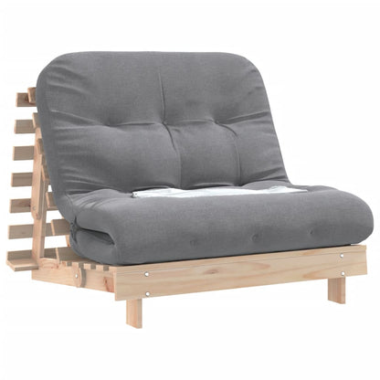 Sofá-cama futon com colchão 100x206x11 cm madeira pinho maciça