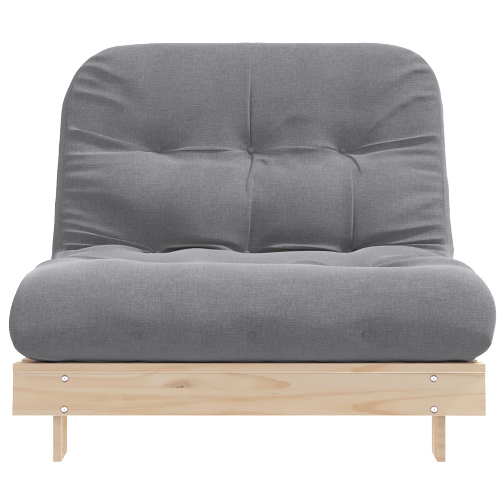 Sofá-cama futon com colchão 100x206x11 cm madeira pinho maciça