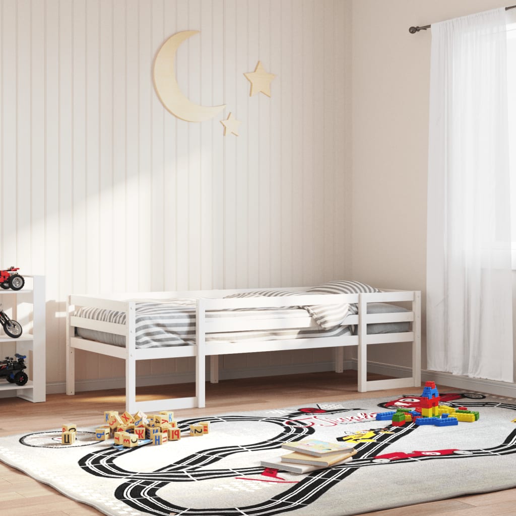 Estrutura de cama infantil 80x200 cm pinho maciço branco