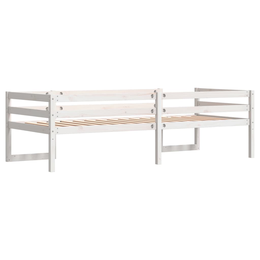 Estrutura de cama infantil 80x200 cm pinho maciço branco