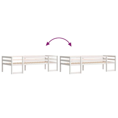 Estrutura de cama infantil 80x200 cm pinho maciço branco