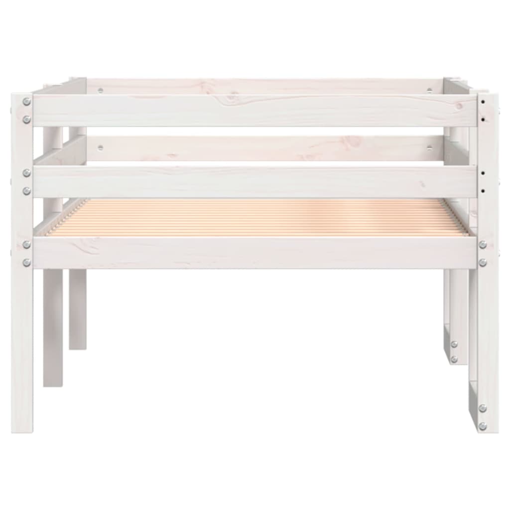 Estrutura de cama infantil 90x200 cm pinho maciço branco