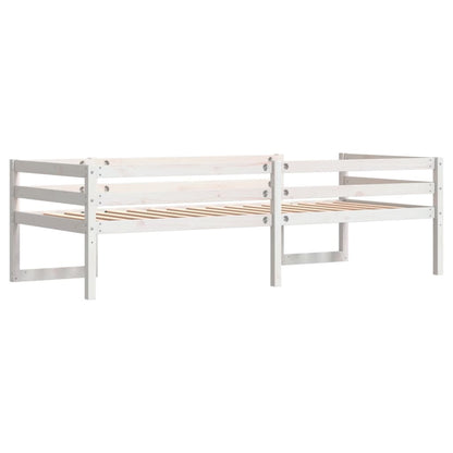 Estrutura de cama infantil 90x200 cm pinho maciço branco