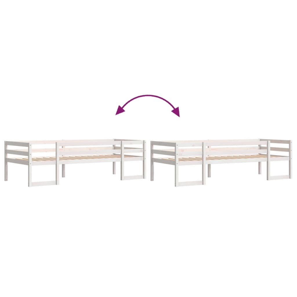 Estrutura de cama infantil 90x190 cm pinho maciço branco