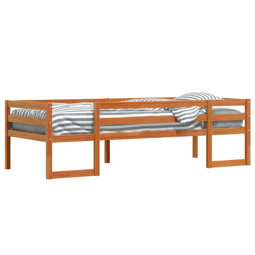 Estrutura de cama infantil 90x190 cm pinho maciço castanho-mel