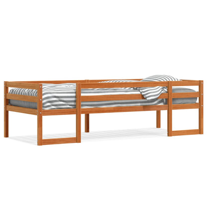 Estrutura de cama infantil 90x190 cm pinho maciço castanho-mel