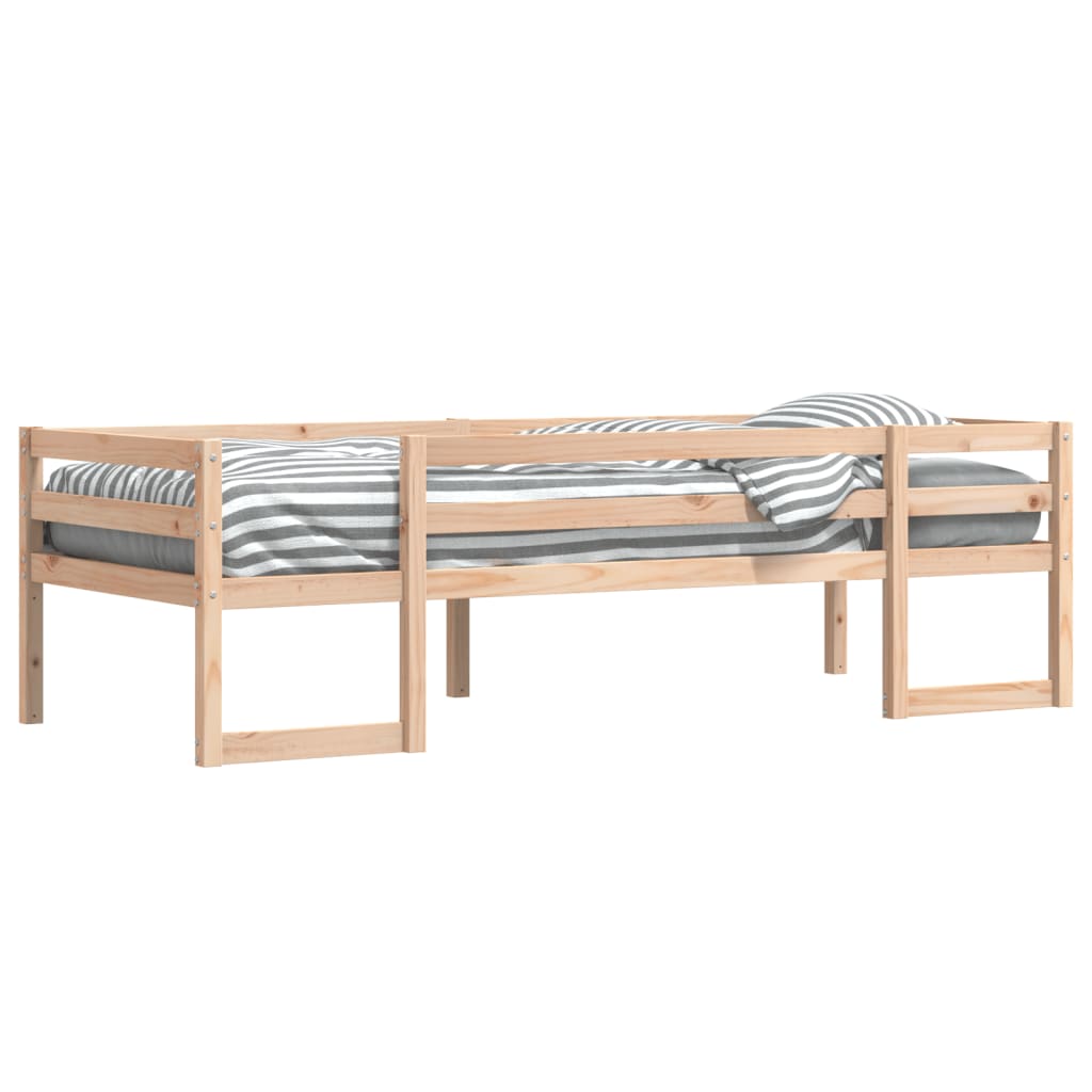 Estrutura de cama infantil 75x190 cm madeira de pinho maciça