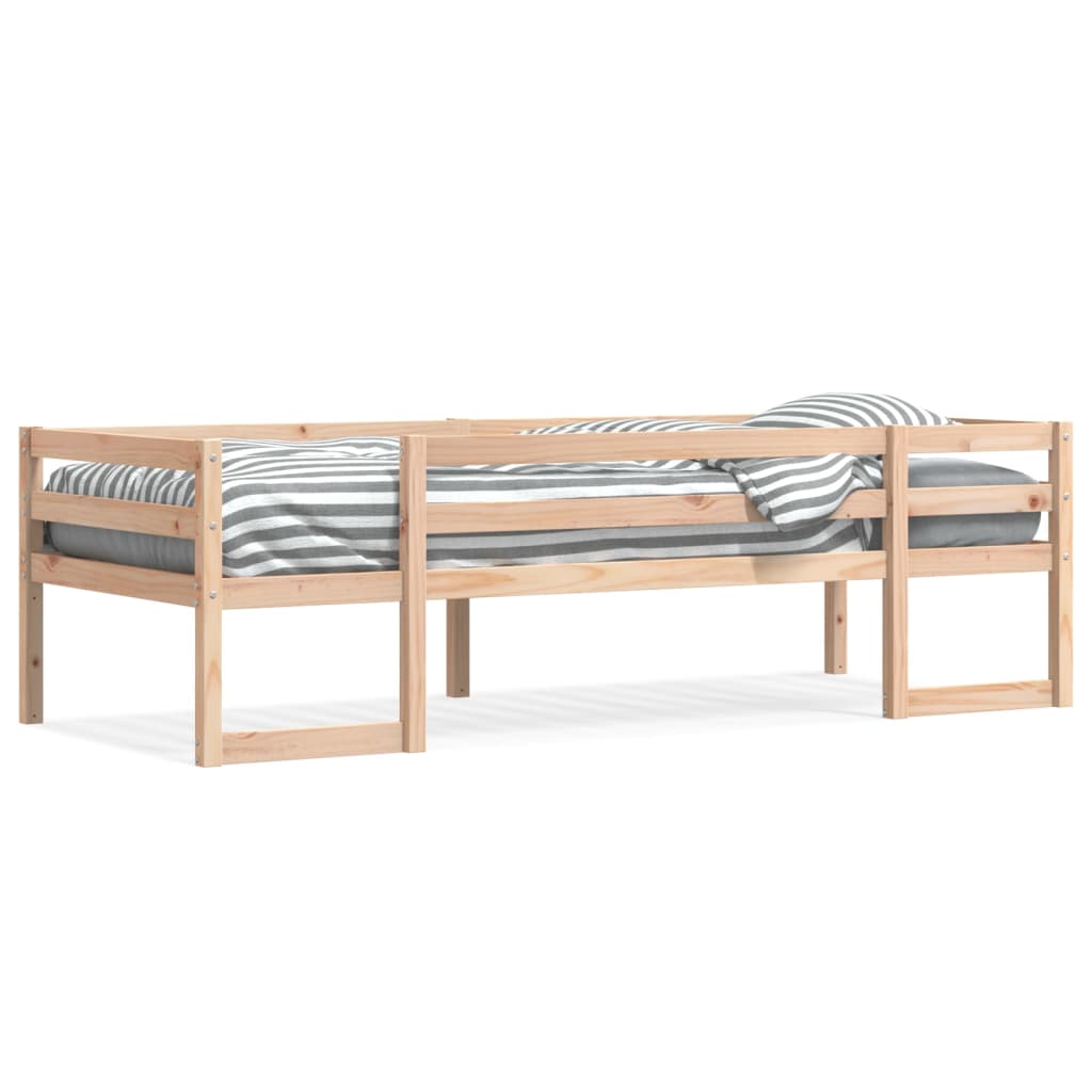 Estrutura de cama infantil 75x190 cm madeira de pinho maciça