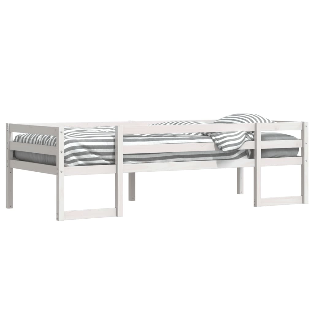 Estrutura de cama infantil 75x190 cm pinho maciço branco