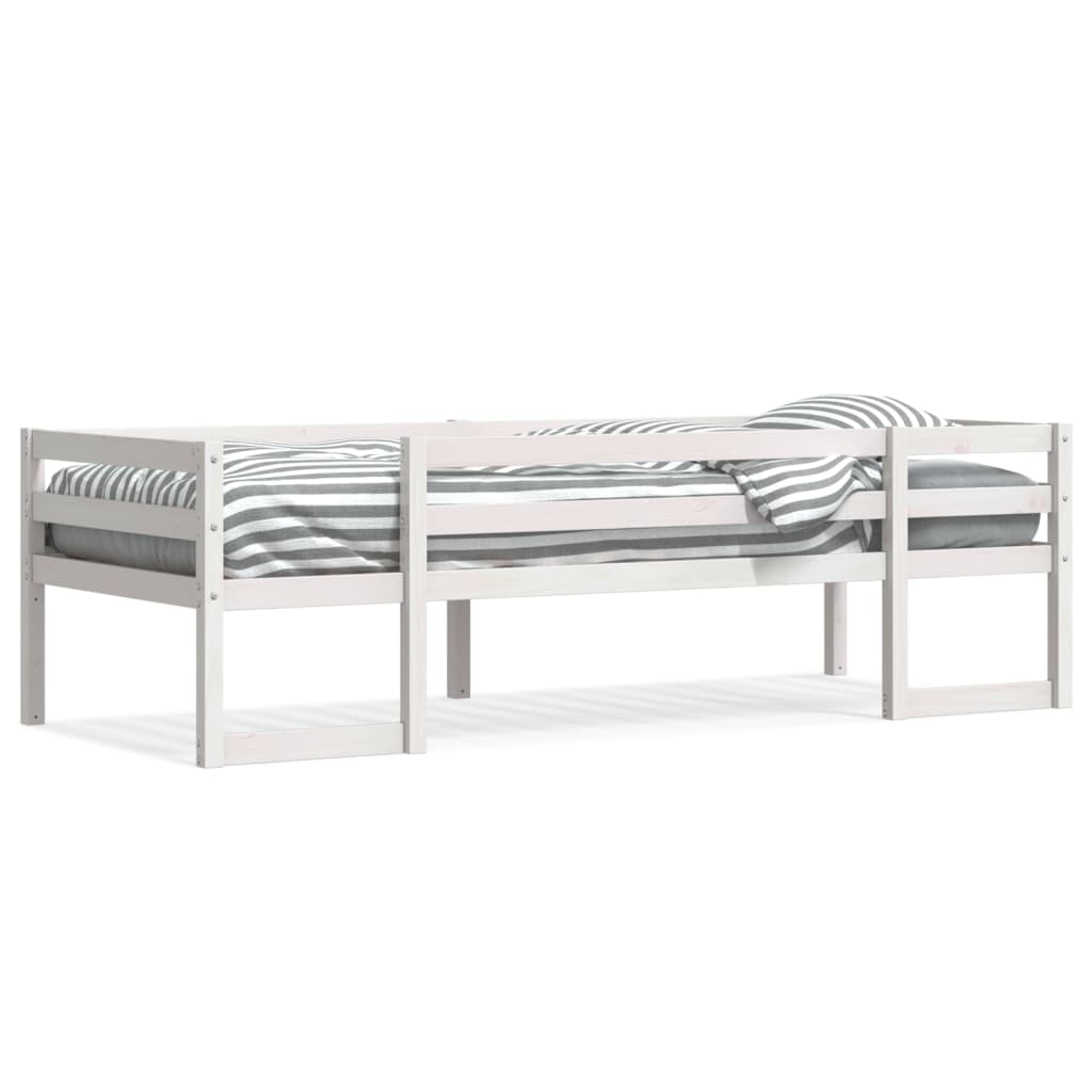 Estrutura de cama infantil 75x190 cm pinho maciço branco