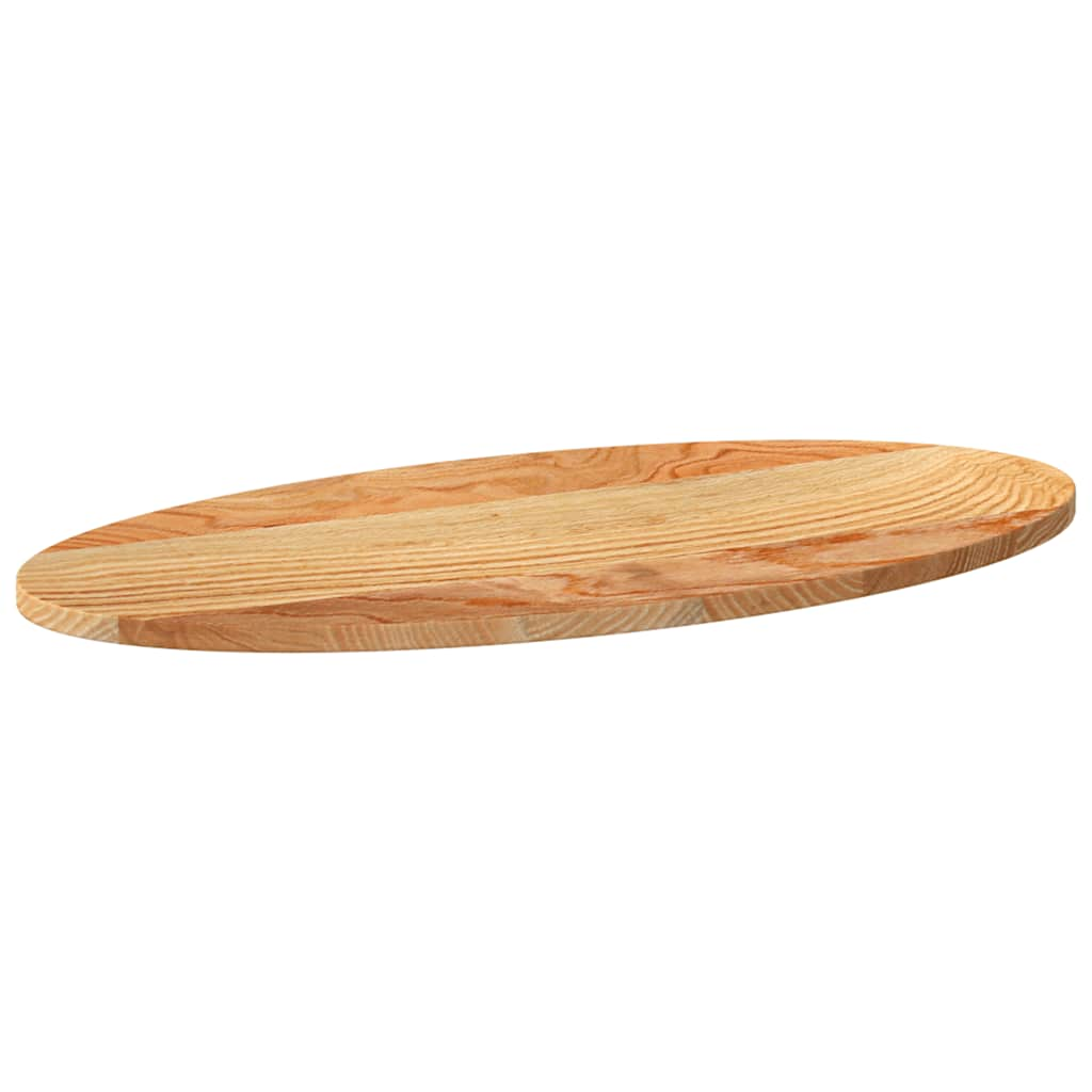 Tampo de mesa 80x40x2 cm carvalho maciça oval castanho-claro