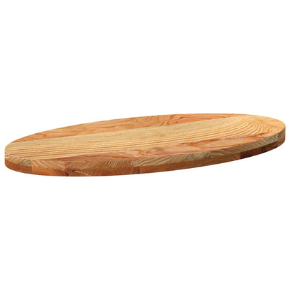 Tampo de mesa 80x40x4 cm carvalho maciça oval castanho-claro