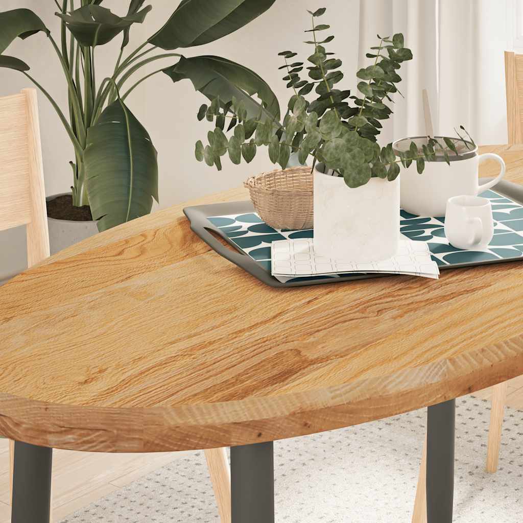 Tampo de mesa 120x60x4 cm carvalho maciça oval castanho-claro