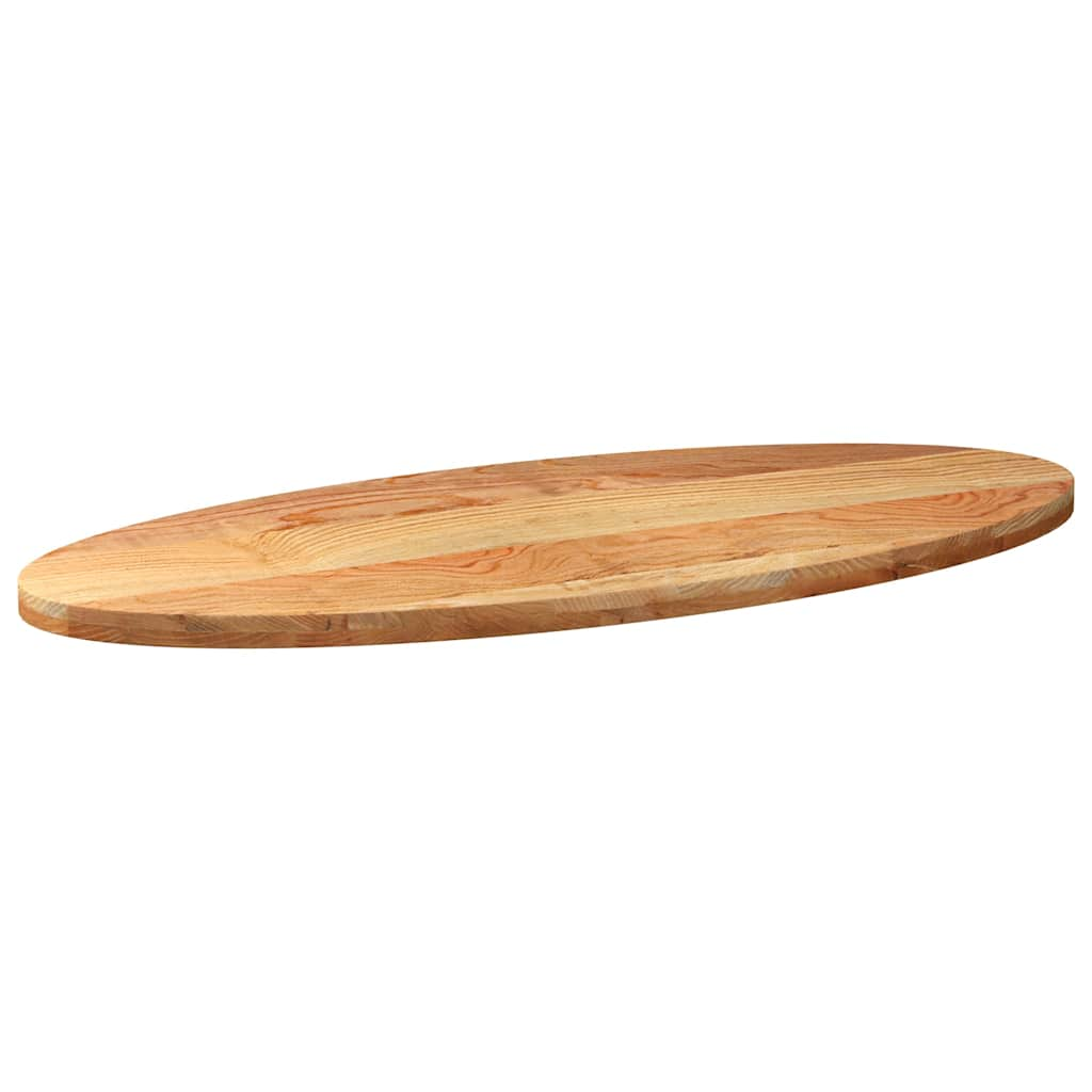 Tampo de mesa 140x60x4 cm carvalho maciça oval castanho-claro