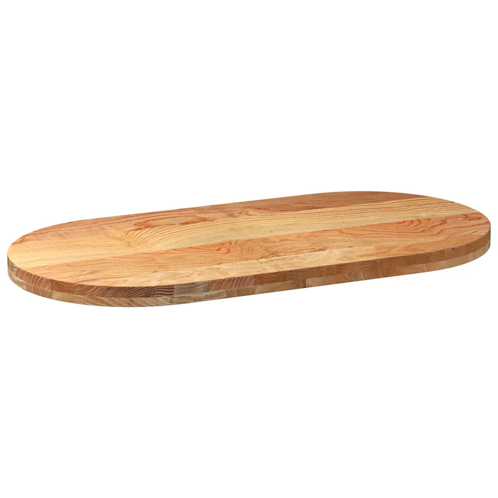 Tampo de mesa 100x50x4 cm carvalho maciça oval castanho-claro