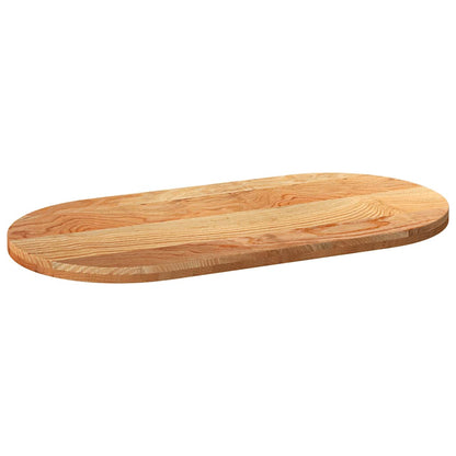 Tampo de mesa 120x60x4 cm carvalho maciça oval castanho-claro