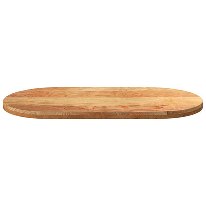 Tampo de mesa 120x60x4 cm carvalho maciça oval castanho-claro