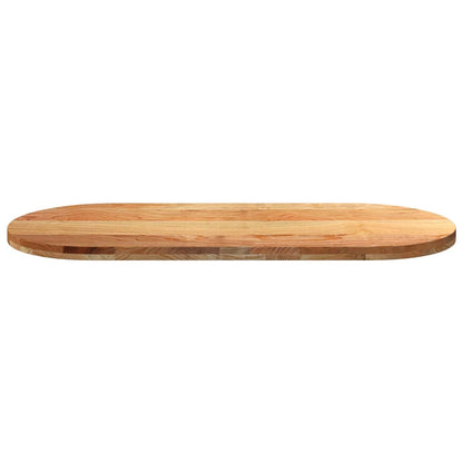 Tampo de mesa 140x60x4 cm carvalho maciça oval castanho-claro